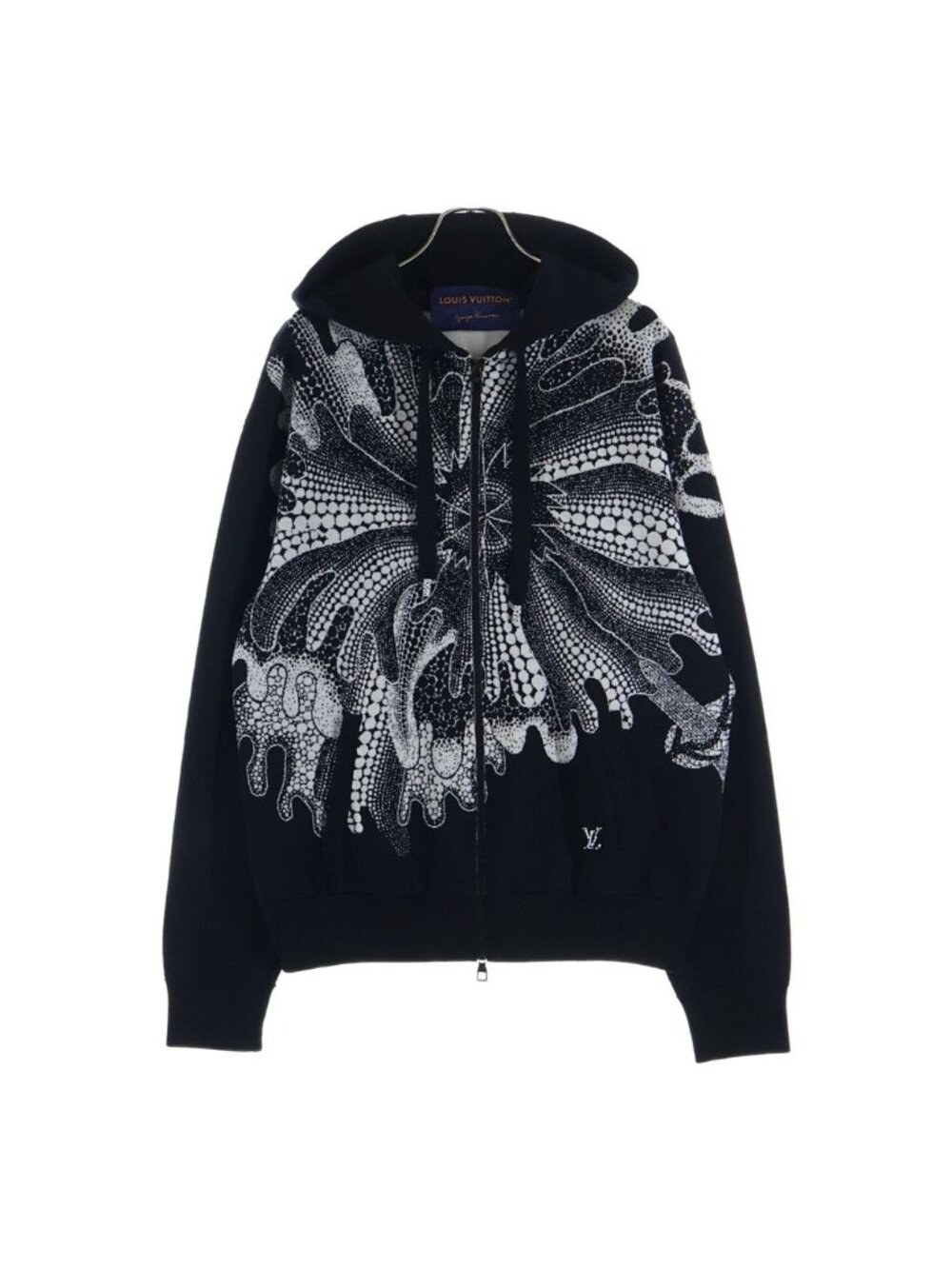 Louis Vuitton 23 SS Yayoi Kusama Psychedelic Flower Zip Up Knit Hoodie Black
